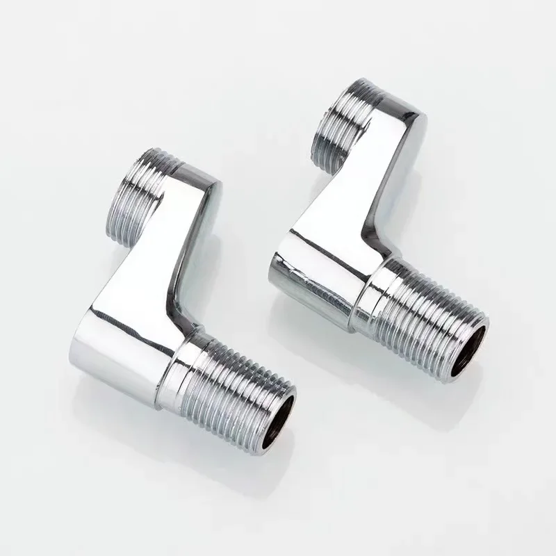 อะแดปเตอร์ปรับมุมติดผนังแบบโค้ง 2 ชิ้น ทำจากทองเหลืองแท้ สำหรับเปลี่ยนวาล์วในห้องครัวและห้องน้ำ 1