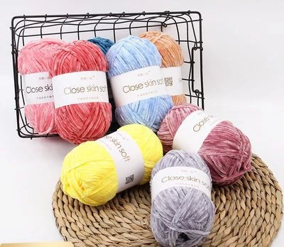 100g/Roll Velvet Yarn Polyester Blended Cotton Chenille Crochet Knitting  Yarn Soft Thread Thick Scarf DIY Hand-Knitted Gift - AliExpress