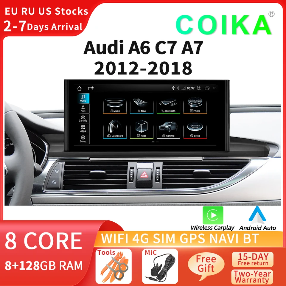 12.3 タッチスクリーン Android 14 車マルチメディアステレオアウディ