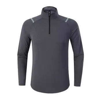 Camisetas de ejercicio para gimnasio Camisa deportiva de fitness con cuello elástico de manga larga y cremallera 1/4 S9843 5