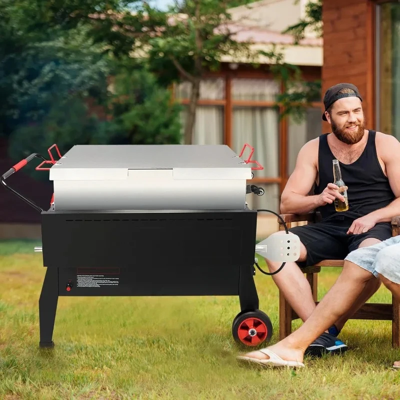 CFB2001 150 QT Crawfish Boiler, Outdoor Double Sack Propane Gas Cooker with Folding Cylinder Mounting Bracket and Stirring