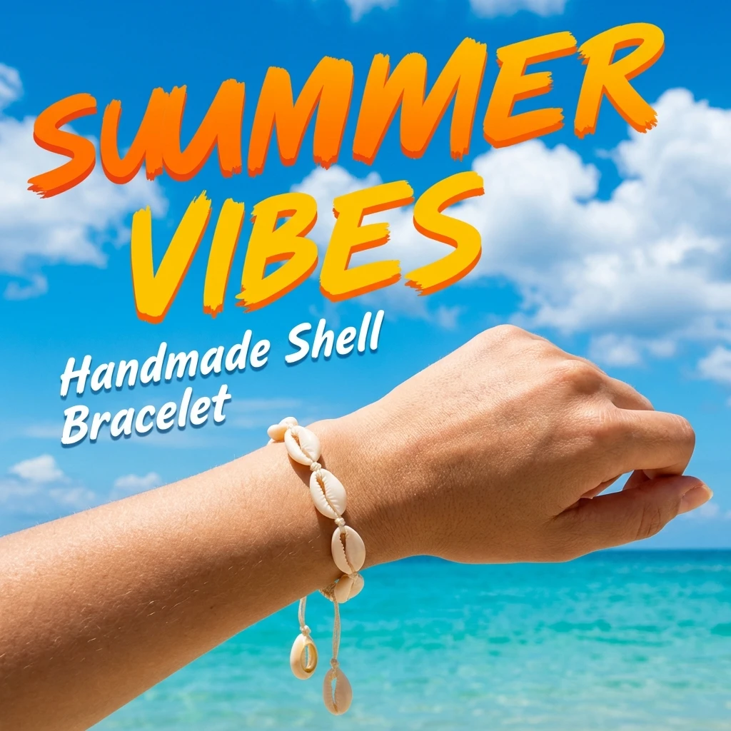 Böhmisches Kaurischnecken-Muschel Surfer-Armband für Frauen Handgefertigtes Geflochtenes Seil Verstellbares Makramee-Handarmband Sommer Strand Schmuck – Detail 1