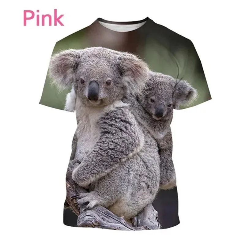 thumbnail image 1 of Camiseta con estampado 3D de animales y oso koala para hombre, camisetas con estampado de personalidad de Australia, camisetas unisex informales de manga corta para hombre, 1 of 5