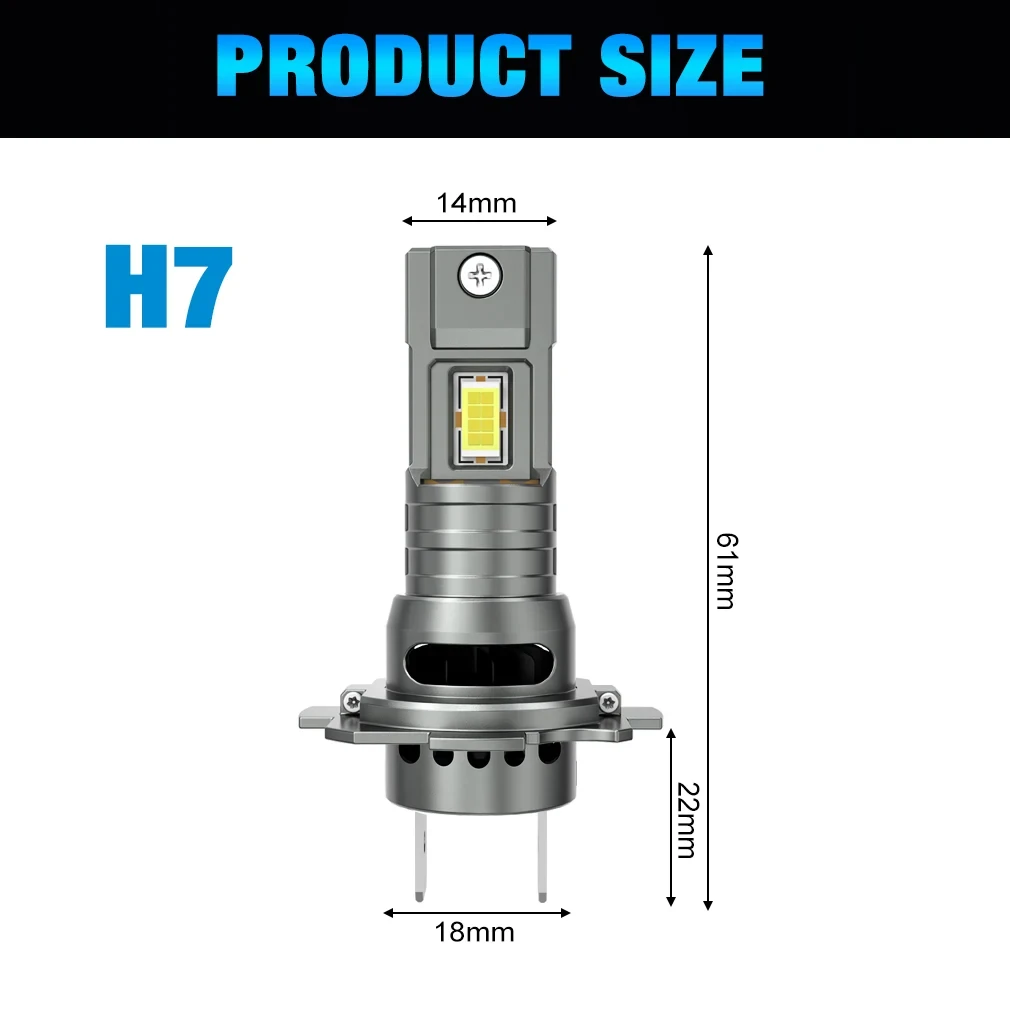 H7 LED 전구 자동차 헤드라이트용 CSP 칩 CANBUS 1300W 고출력 무선 미니 자동 터보 헤드램프 초고휘도 플러그 앤 플레이 12V 24V