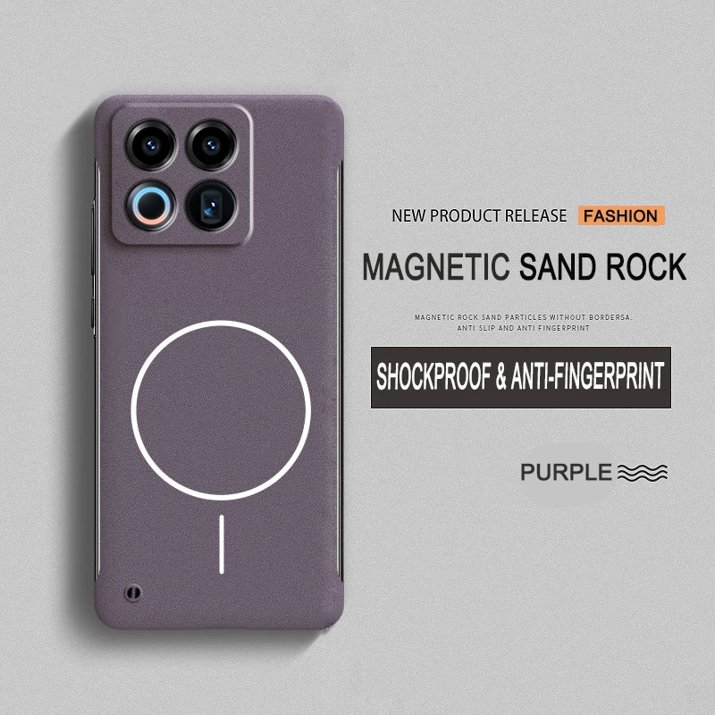 Magnetic Matte Frosted Frameless Phone Case with Magsafe Compatibility
