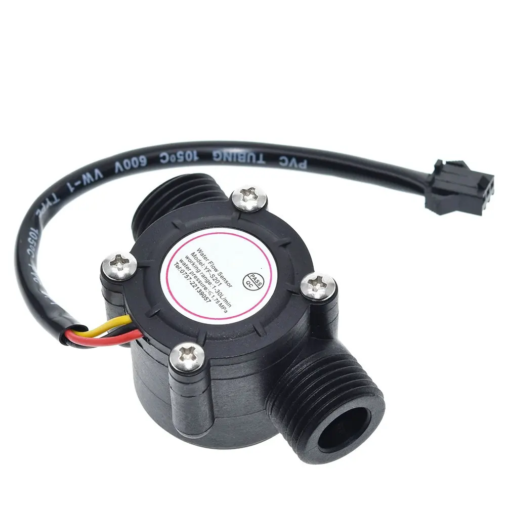 Water Flow Sensor DC 5-18V Flowmeter Hall Flow Sensor Water Control Liquid Switch 1-30L/min 2.0MPa YF-S201