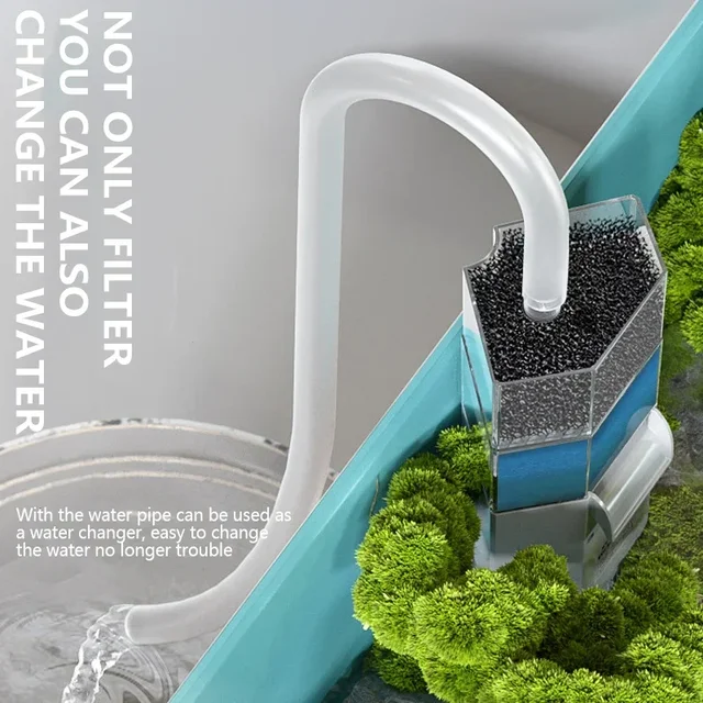 Silent Turtle Tank Filter Fecal ปั๊มดูด ปั๊มดูดต่ํา ปั๊มหมุนเวียนน้ําตก อุปกรณ์กรองระดับน้ําต่ํา 5