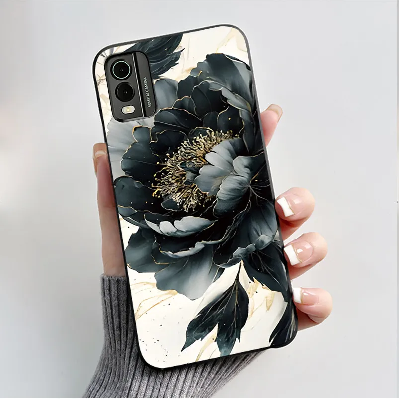 Black Soft Silicone TPU Luxury Fashion Flower Butterfly Phone Case