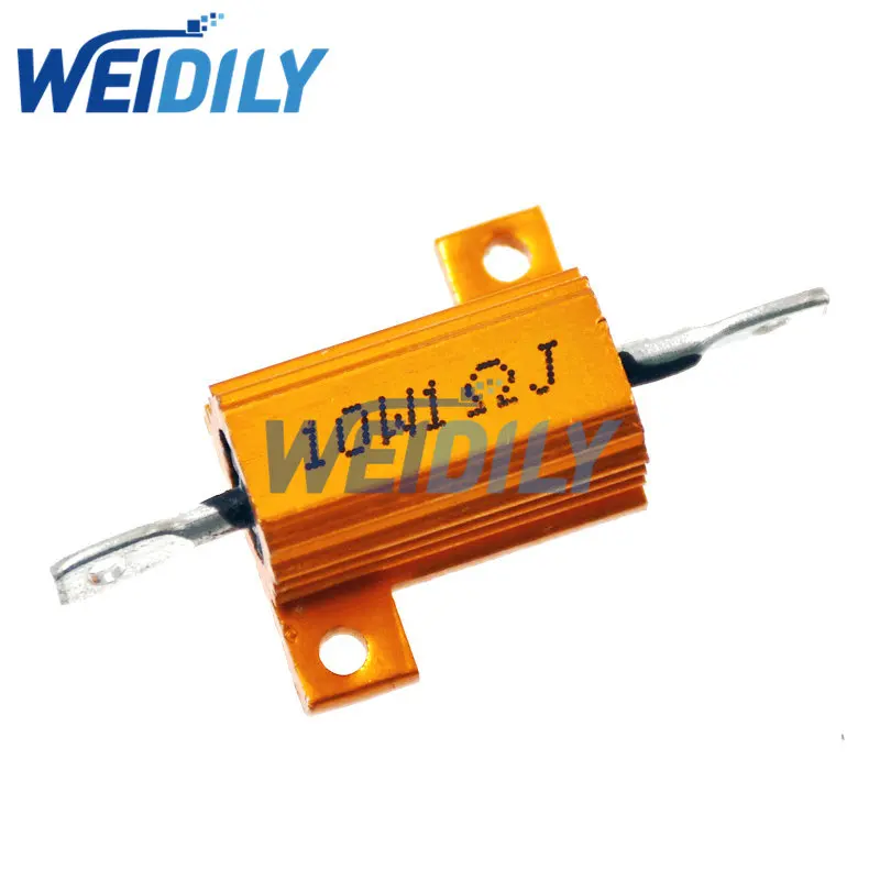 RX24 Aluminium Housed High Power Resistor Metal Shell Heatsink 1 2 3 4 5 10 20 50 100 200 1K ohm Multiple Resistance 1PCS metal film resistor metal film resistors