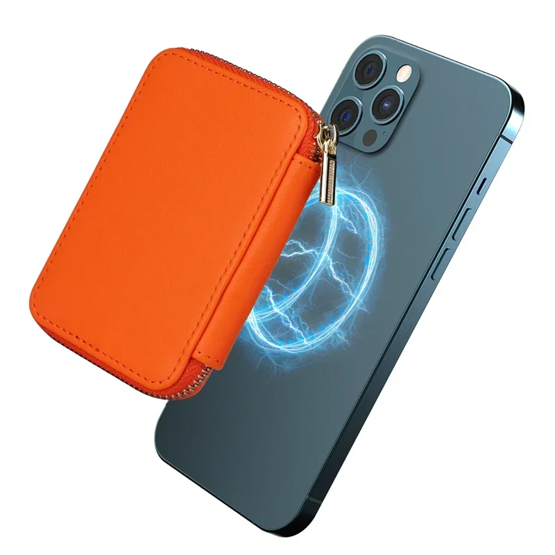 Magnetic Zipper Wallet Card Holder with Stand Cover