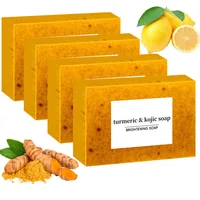 Savon artisanal au curcuma, citron, gingembre et acide kojique, 100g, 1/4 de barre, pour une peau éclatante, exfoliant et éclaircissant 1