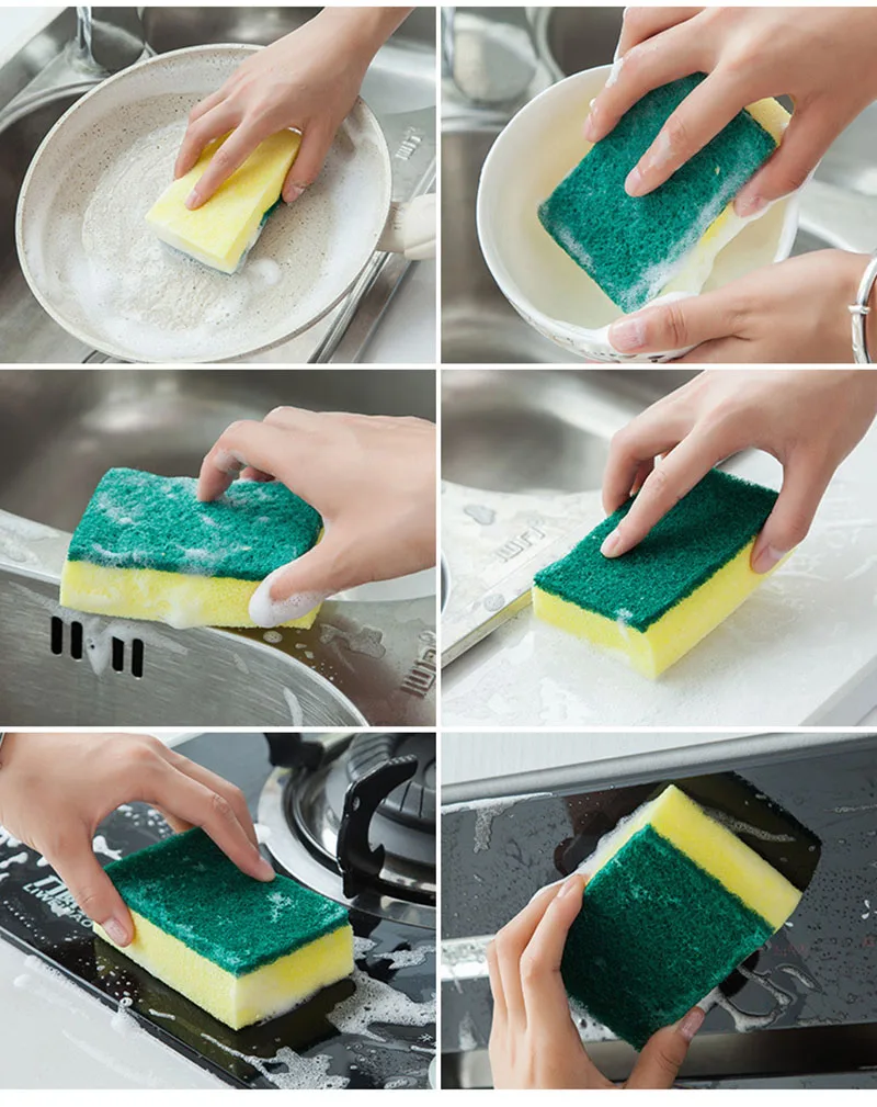 Esponja Para Lavar Platos De 5/10/20 Piezas, Bloque De Esponja De Limpieza  De Ondas Pequeñas De Colores, Para Lavar Platos De Cocina Y Fregar Ollas,  Paño De Limpieza, Paño De Esponja - Temu