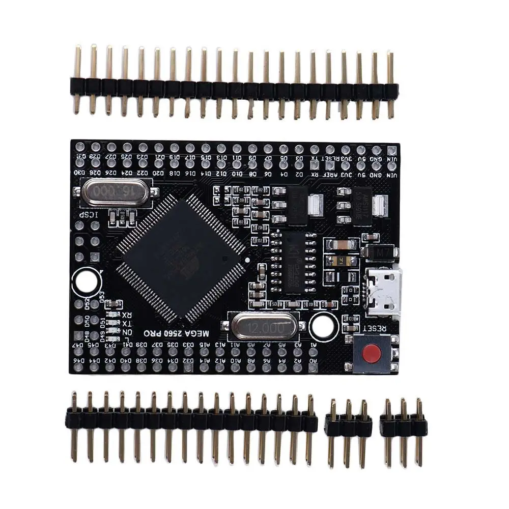 

Плата разработки CH340G USB MEGA 2560 PRO, со штыревыми разъемами и встроенными штырьками, умные электронные компоненты, модуль питания