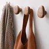 Solid Wood Handle Clothes Hook Coat Hook Wall-mounted Punch-free Door Clothes Hanger Pebble Shape Cabinet Door Kitchen Organizer 1
