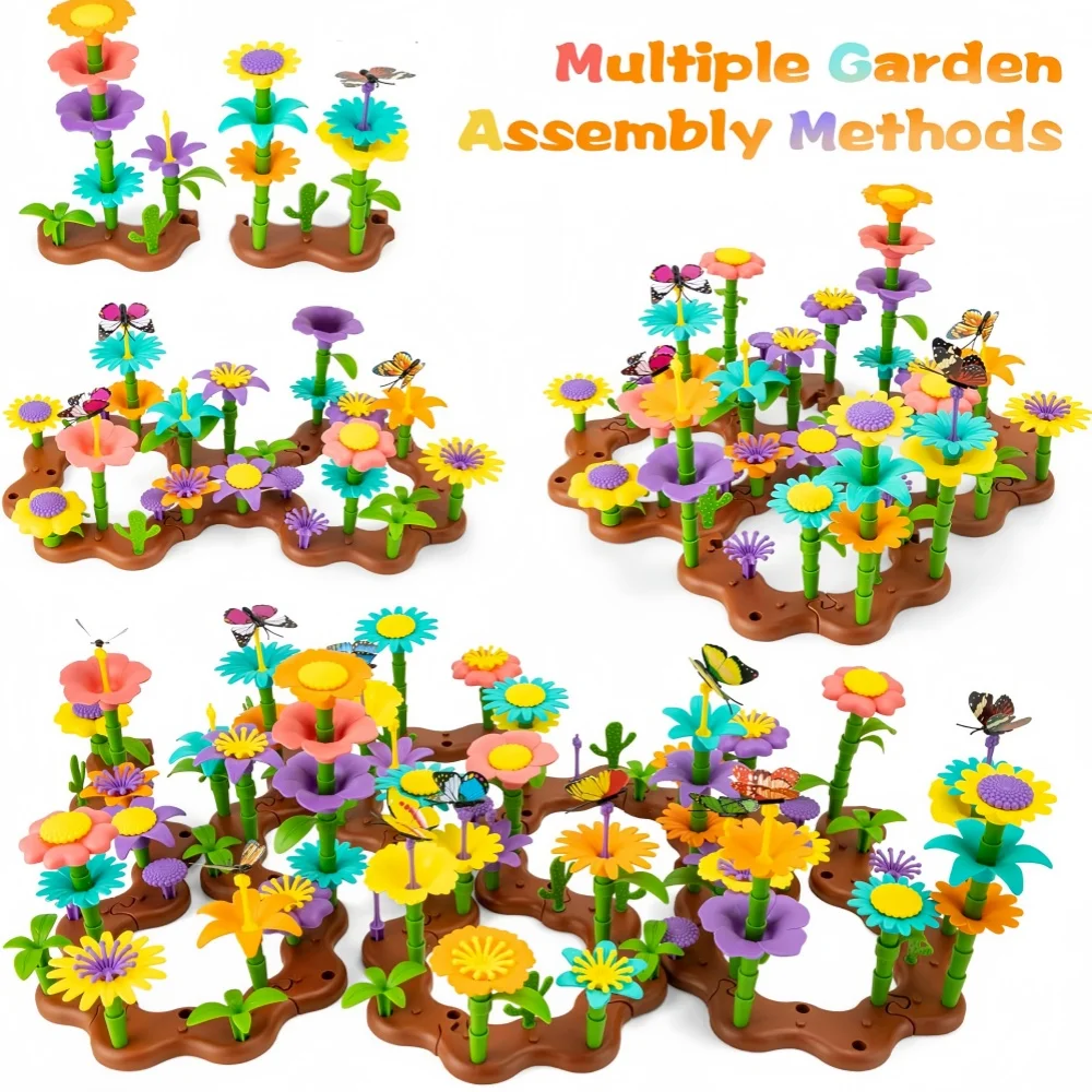 Grow Their Imagination with STEM Educational Flower Garden Building Toy-Perfect Gift for 3-7 Year Old Boys & Girls! 54-224PCS