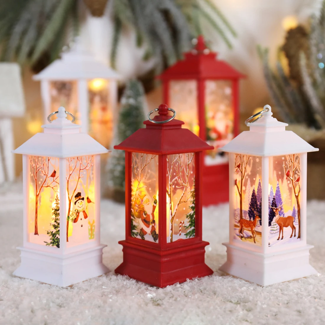 Christmas Santa Lantern Wind Lights Merry Christmas Decoration For Home Natal Navidad Xmas Ornaments Gifts New Year christmas decorations