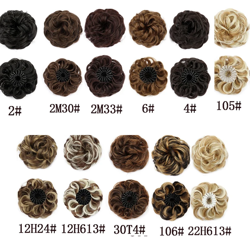 Synthetic Messy Bun Hairpiece Claw Clip-in Hair Extension Stretchable Short Curly Easy to Wear Hair Accessories for Women