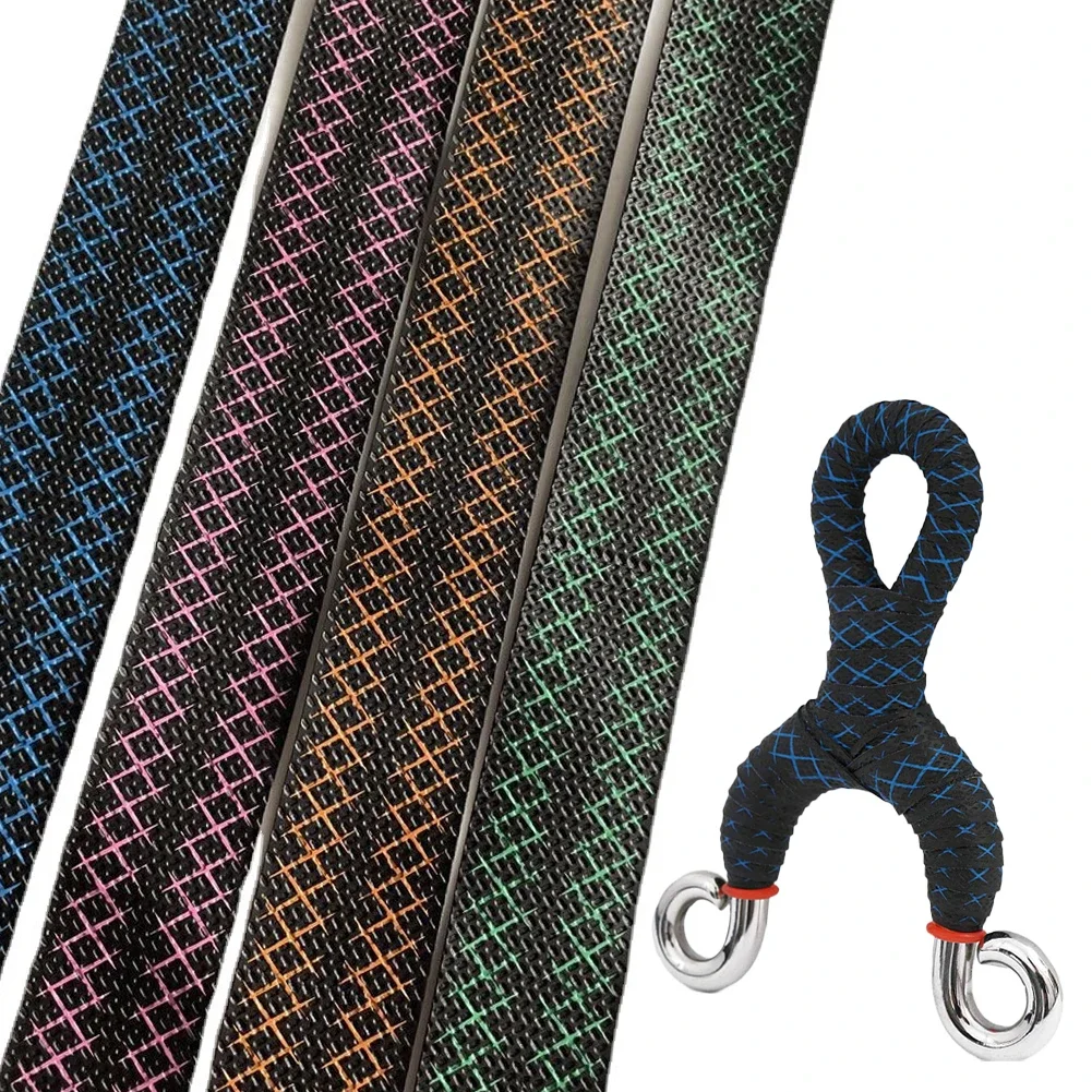 1Pc PU Leather Shock-proof Embossing Racquet Handle Grip Anti-Slip Slingshot Racket Fishing Rod Winding Band Sports Handle Grip