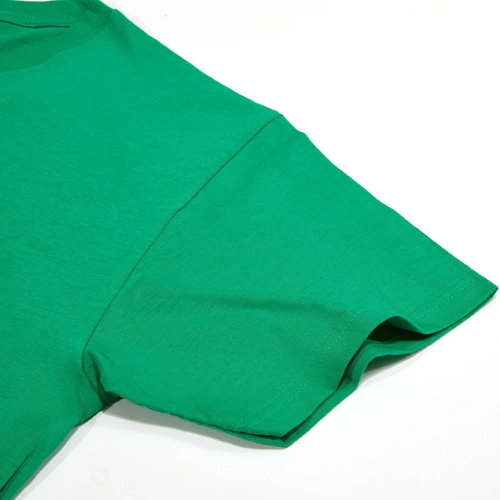 Green Solid Color Clothing Male T Shirts High Quality Cotton Tshirt Summer Casual Cotton Tops Hip Hop Breathable Tee Clothes 3