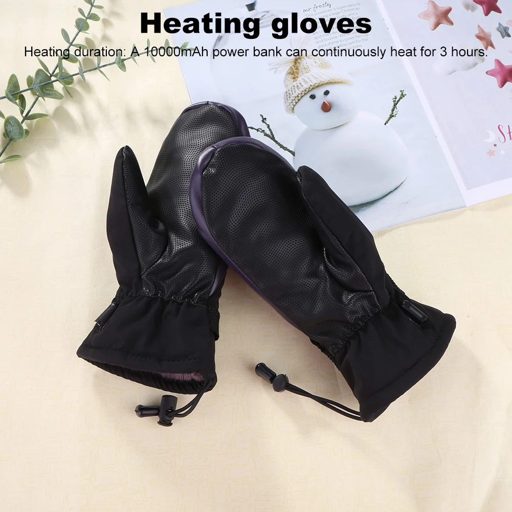 Warm Heated Gloves USB Charging Electric Heating Gloves Cold-Proof 3 Gear Temperature Hand Warmer Gloves for Outdoor Cycling Ski