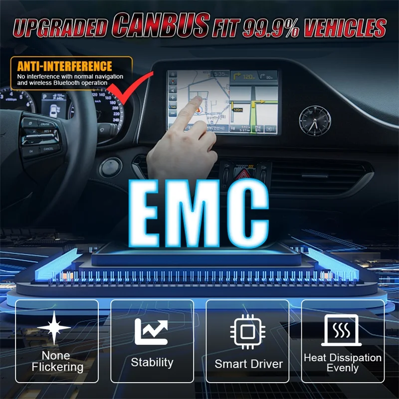 불비전 H7 H4 LED 헤드라이트 CANBUS H11 H8 H9 9012 9006 9005 터보 7750 CSP 칩 자동차 전구 팬 포함 6000K 안개등 2개