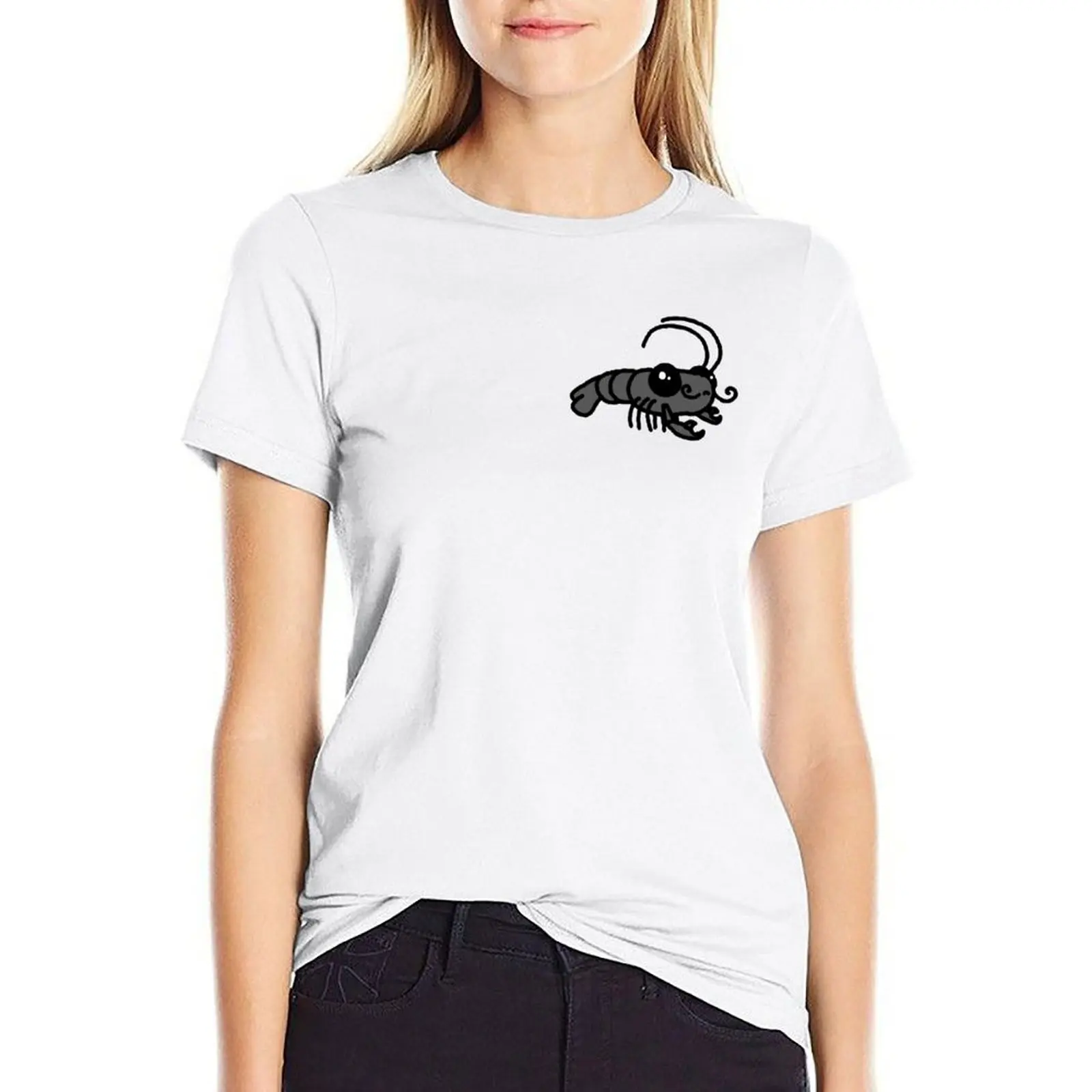 

Shrimp T-shirt summer top vintage clothes tops Women