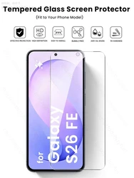 Premium Clear Tempered Glass Screen Protector for Samsung Galaxy S26 FE 5G - 9H Hardness (Transparent)