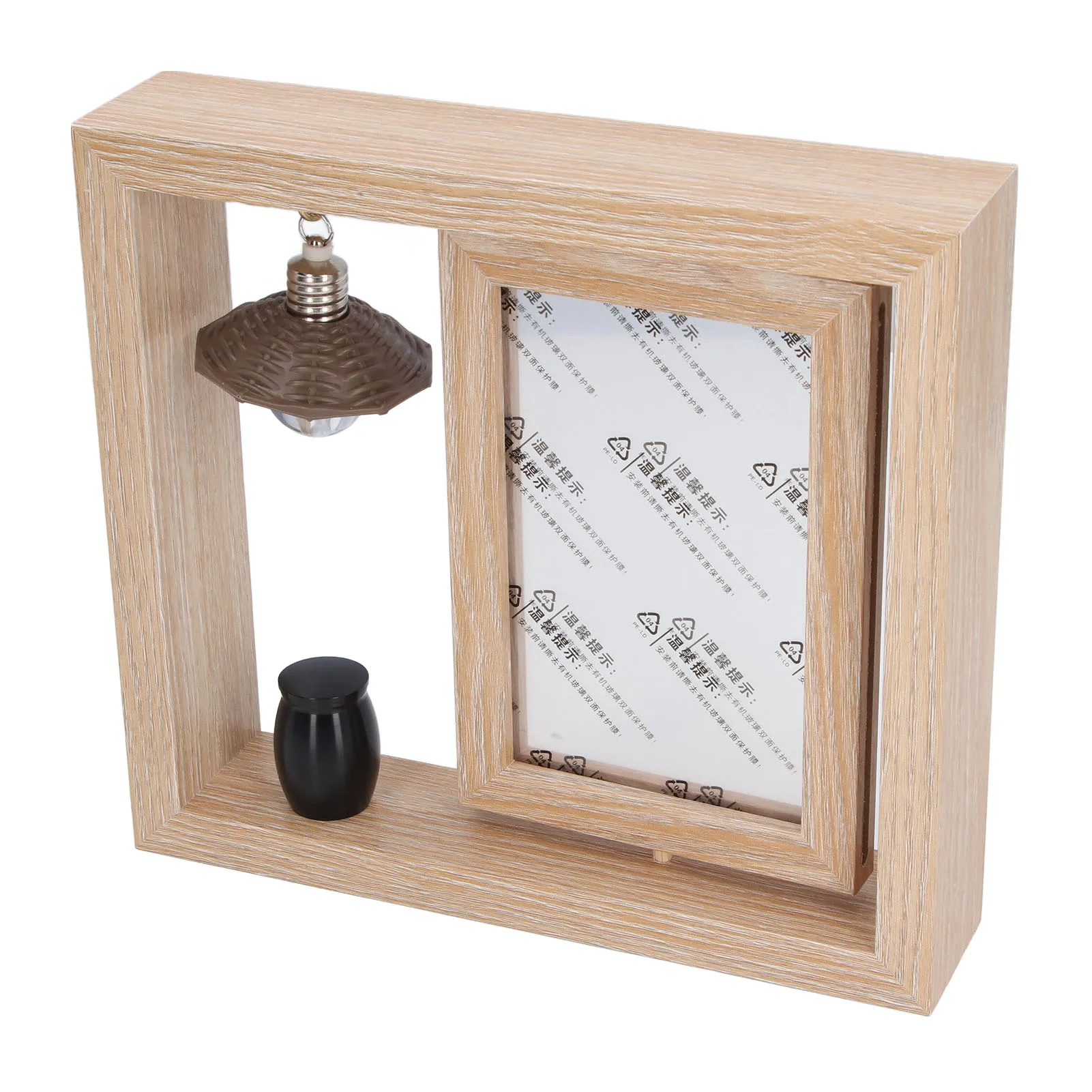 Pet Memorial Picture Frame with Ashes Jar Innovative Rotating Mechanism Double Display Loss of Dog Sympathy Gift