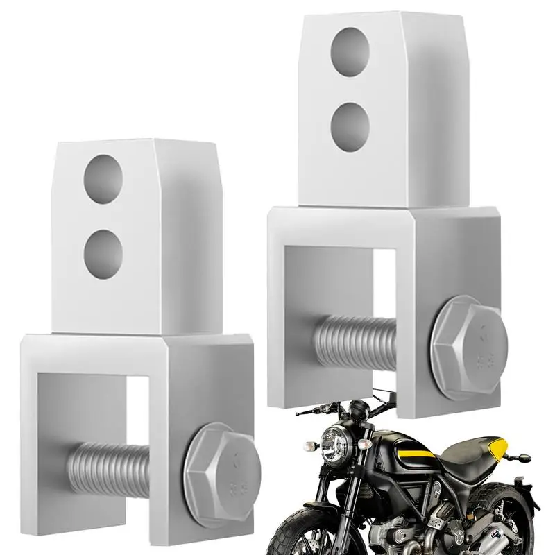 Motorcycle Rear Shock Extender 2pcs Motorcycle Front Shock Riser With Screw Front Shock Riser Height Extension Absorber Metal