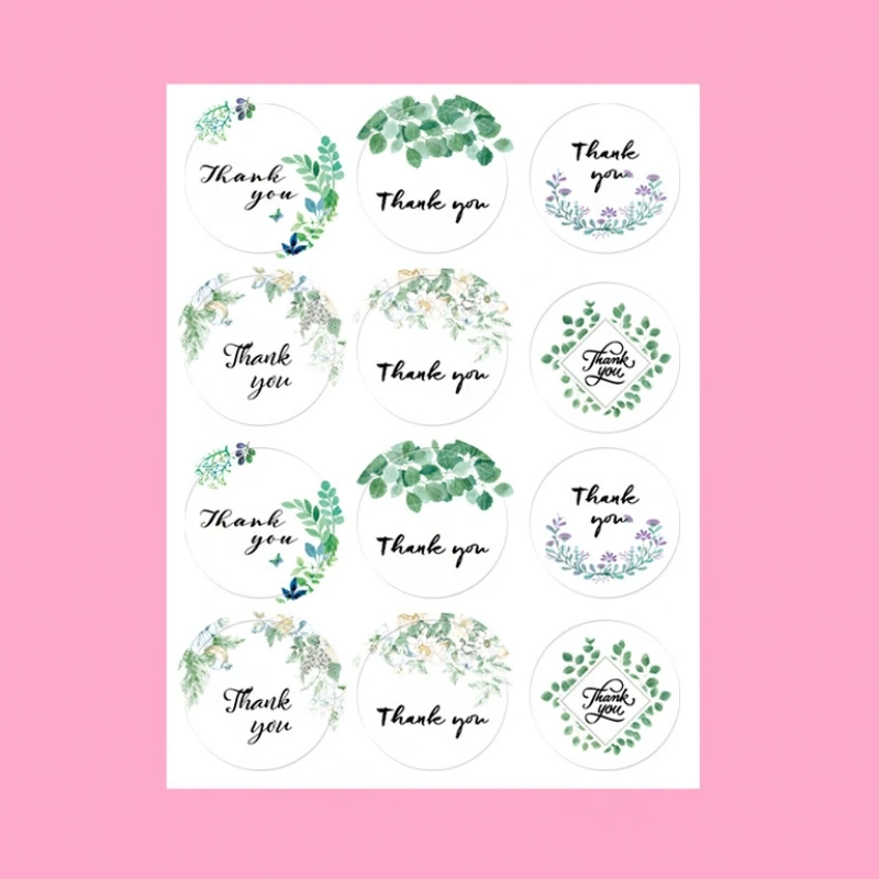 

240pcs Round Floral Thank You Sticker Flower Design Handmade Stickers For Offer Stationery Sticker 1inch Multi Color
