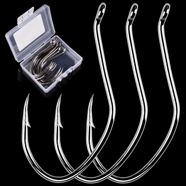 ALASICKA 10pcs 6/0#-10# Barbed Catfish Fishing Hooks High Carbon Steel Catfish  Hook Fishhook