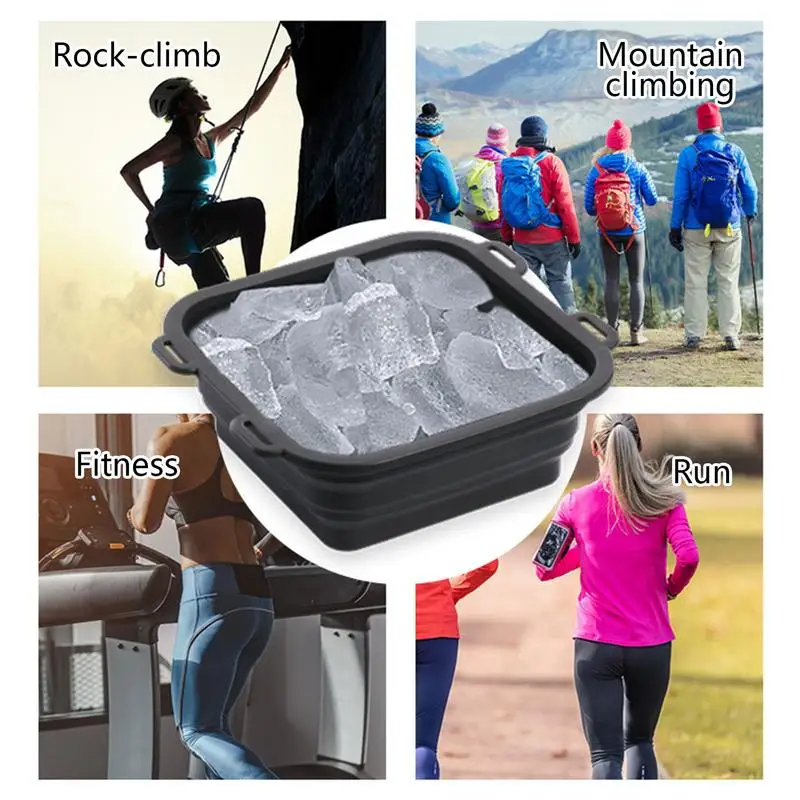 Ice Bath Bucket For Athletes Ice Bath Basin Bucket Silicone Cold Plunge Basket Portable Shower Basin Fruit Washing Basket