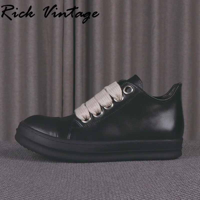 

Кроссовки из коровьей кожи с низким верхом, на шнуровке, на толстой подошве