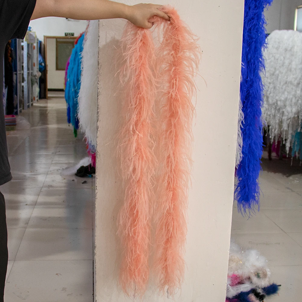 Ostrich Feathers Boa Shawl Plumes 2M 1/2/3/4/6Ply for Wedding Crafts Decoration ostrich feathers
