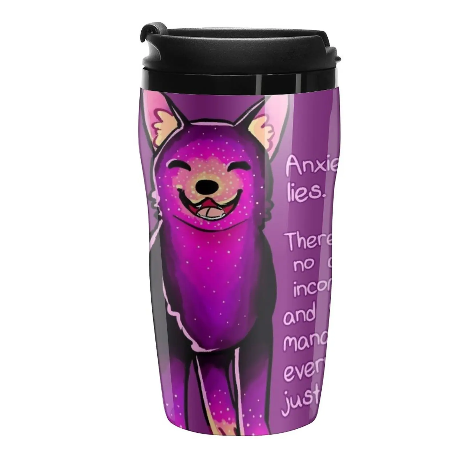 

New Anxiety Lies Sparkle Pup Travel Coffee Mug Black Coffee Cup Coffe Cup Mate Cup