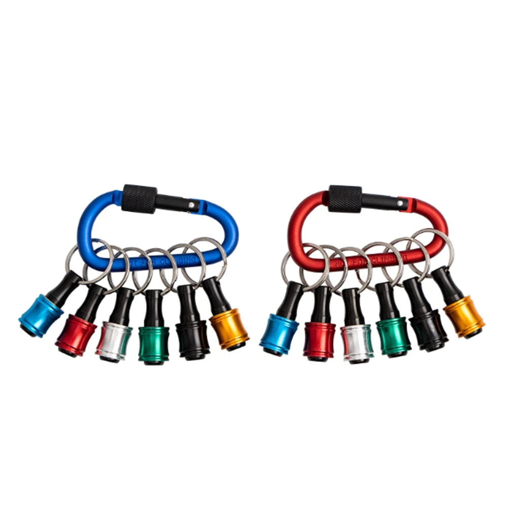 

Брелок для ключей, 2 комплекта из 6 держателей для сверл 1/4 дюйма, легко снять и держатель для фрез, держатель для бит отвертки