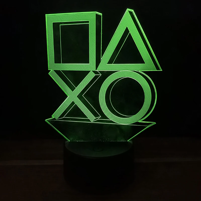 For XBOX Games 16 Colors Changing Night Light 3D Acrylic LED Touch Table Lamp Atmosphere Room Decor Illusion Lamp For Christmas cool night lights Night Lights