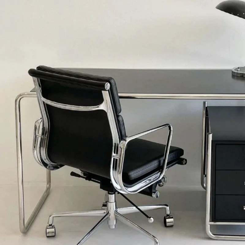 High Quality PU Leather Office Chair Natural Sponge Cushion Metal Armrest Aluminum Alloy Base Ergonomic Executive Meeting Chair