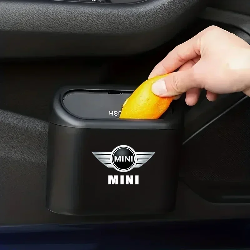 Pressing type car trash can portable trash canriesFor Mini Cooper R50 R52 R53 R55 R56 R60 R61 F54 F55 F56 F60 Clubman