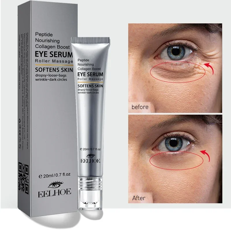 Anti Wrinkle Eye Cream Eye Cream Peptide Eye Bags Eye Cream Anti Dark Circle Hyaluronic Acid Wrinkle Removal Cream Roller Massager Skin Care Beauty