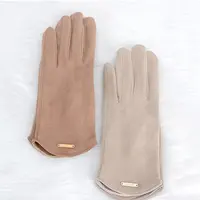 Women Autumn Winter Keep Warm Touch Screen Thin Solid Simple Gloves Cycling Drive Suede Fabric Elegant Windproof - Image 4