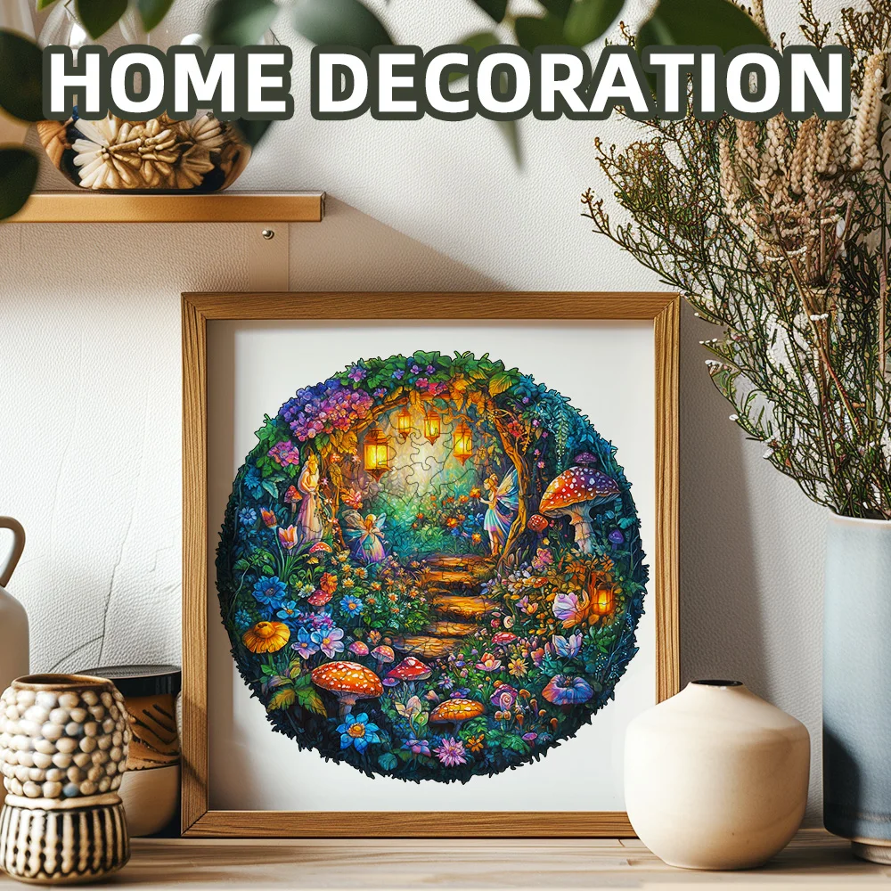Enchanting Mushroom Forest Wooden Puzzle-Educational Family Fun Puzzle, Perfect Gift for Lover，Jigsaw puzzles