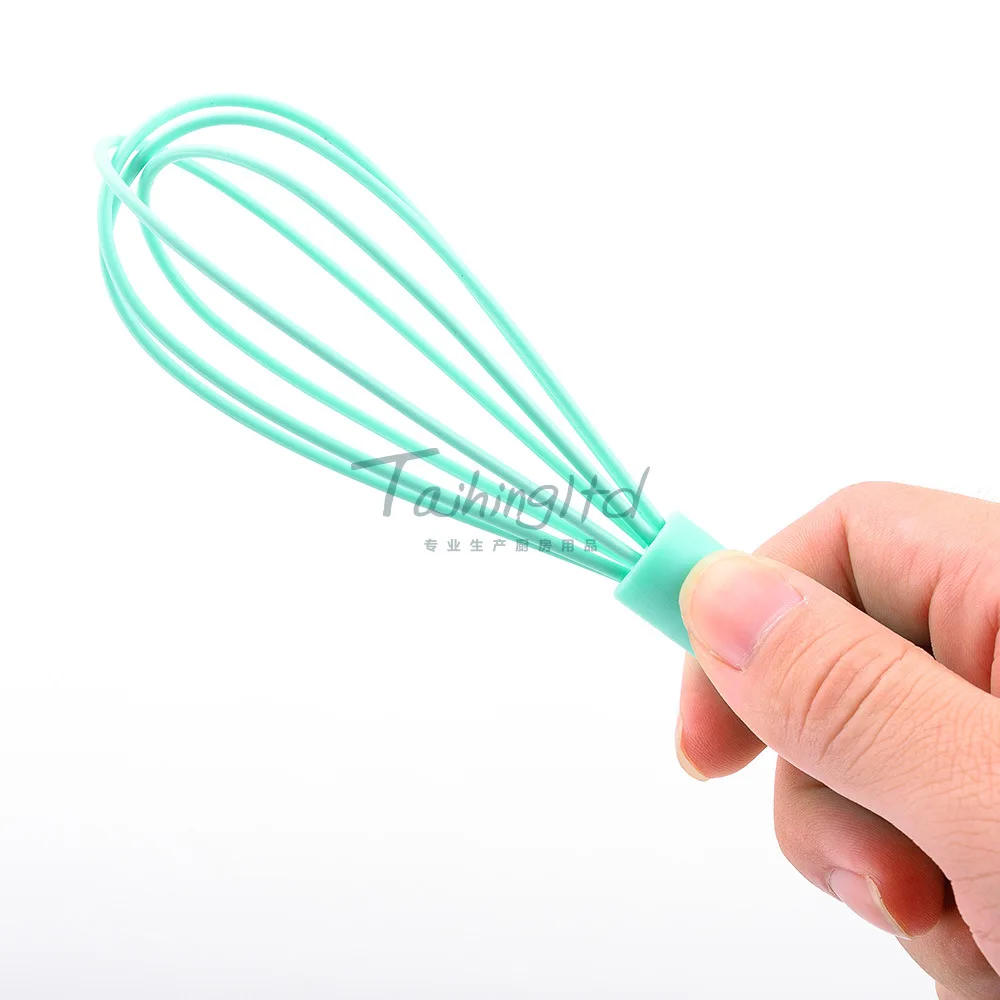 Kitchen Silicone Whisks For Cooking Non Scratch, Metal Wire Stainless Steel  Whisk Egg Bread Silicone Wisk,small Mini Heat Resistant Whisk 10-inch,blac