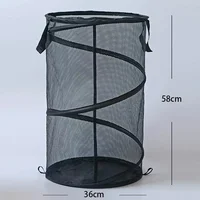 Large Oxford Foldable Dirty Cloth Basket Convenient Floor standing Mesh Breathable Handheld Cloth Foldable Storage Basket 2