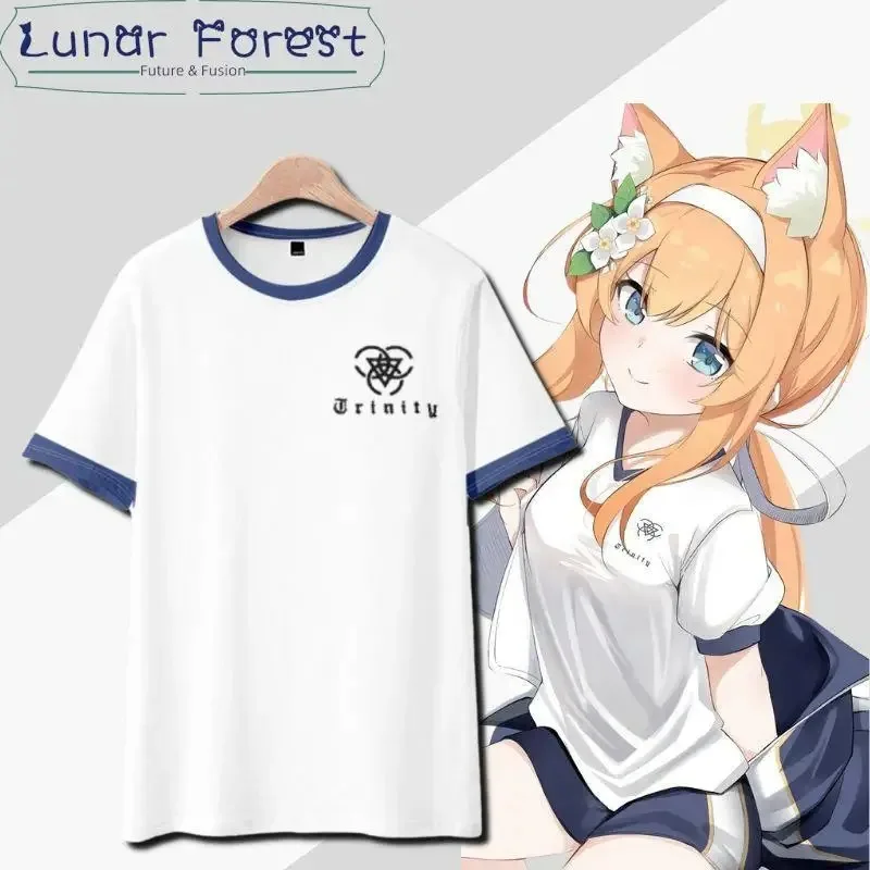 3D blue file printing t-shirt, round collar, short sleeve, streetwear popular game, summer fashion 2024