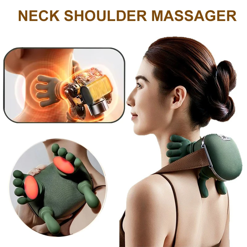 Bionic Massage Pillow Finger Pressure Neck Massager Back and Shoulder Massager Electric Kneading Neck Deep Massage Muscle Relax