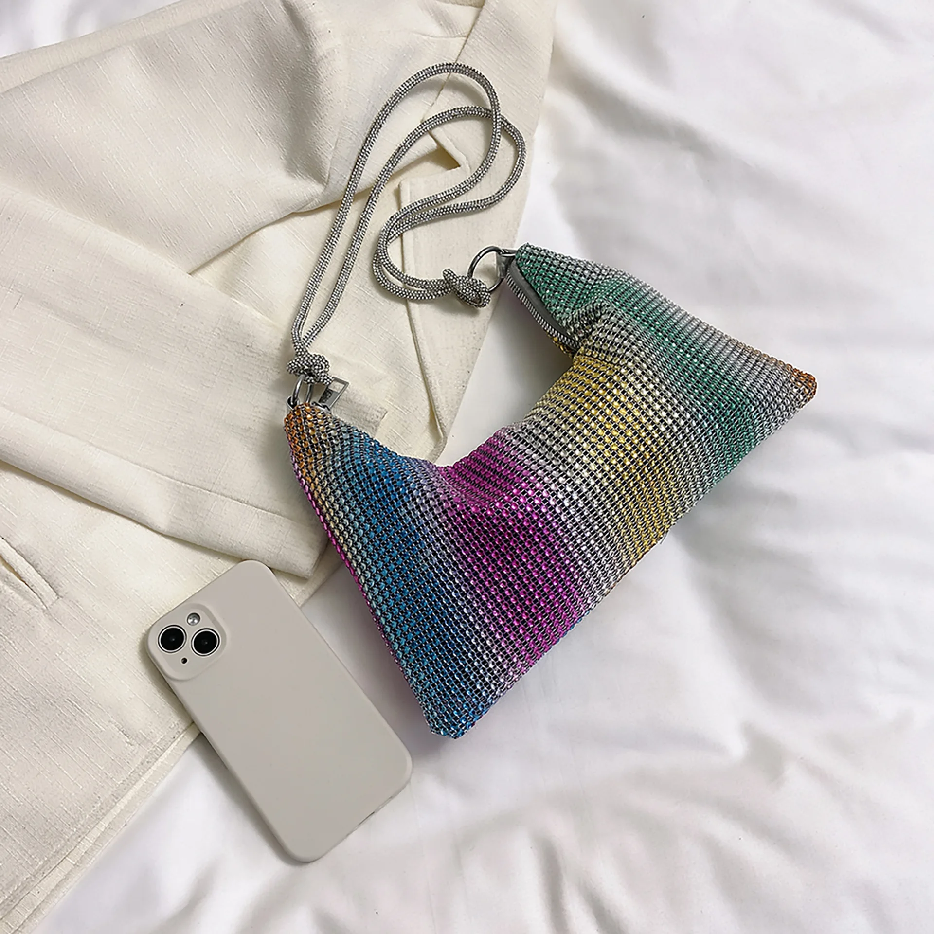 Fashion Tote Bags for Women 2024 New Color Diamond Large Evening Shoulder Bag Woman Party High Quality Luxury Designer Handbag