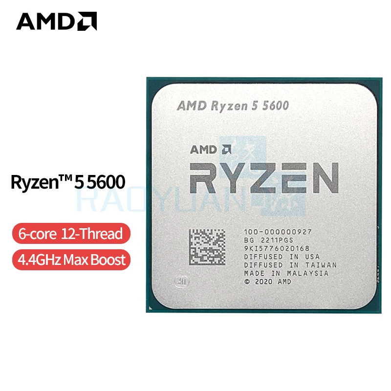 Amd Ryzen 5 5600 R5 5600 3.5 Ghz Seisnúcleo Processador Cpu De Doze