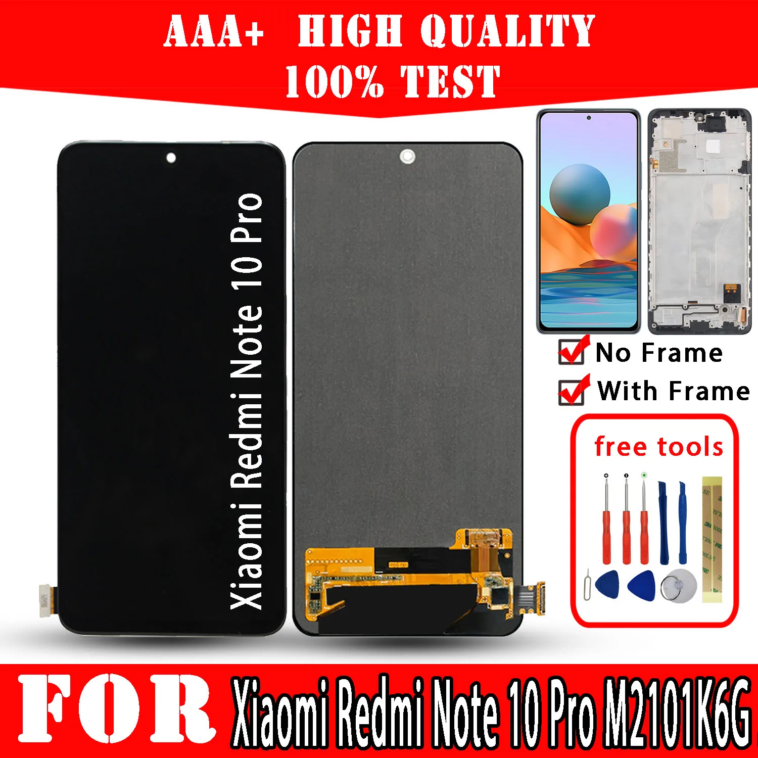 Original LCD For Xiaomi Redmi Note 10 Pro M2101K6G M2101K6R Display ...