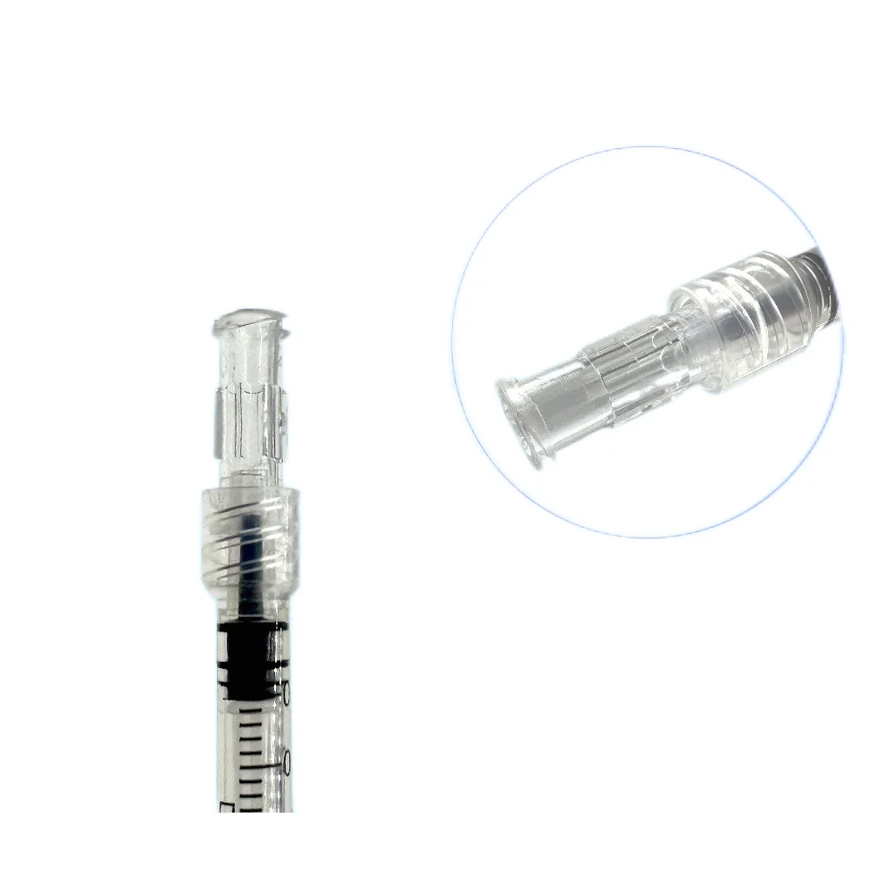 100pcs/lot Leak Proof Double Helix Medical Sterile Luer Lock Adapter Transparent Plastic Syringe Connector